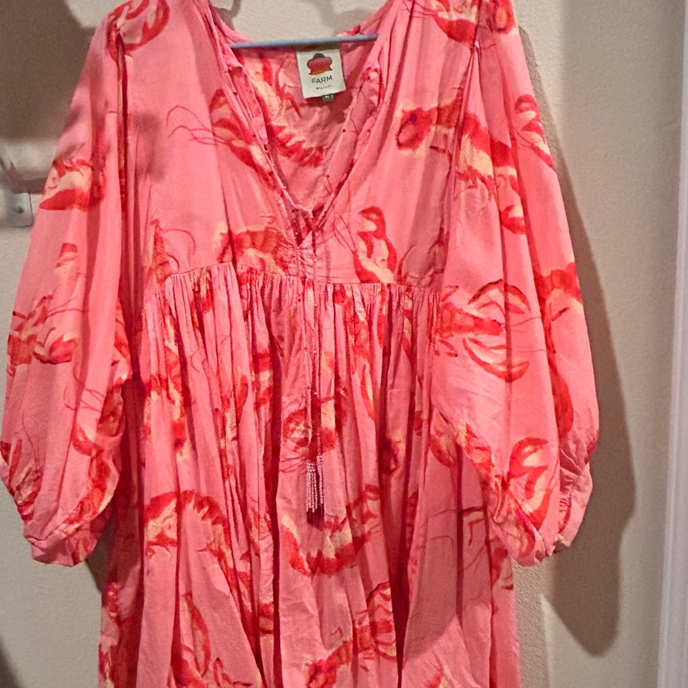 FARM Rio Coral and Scarlet Mini Dress